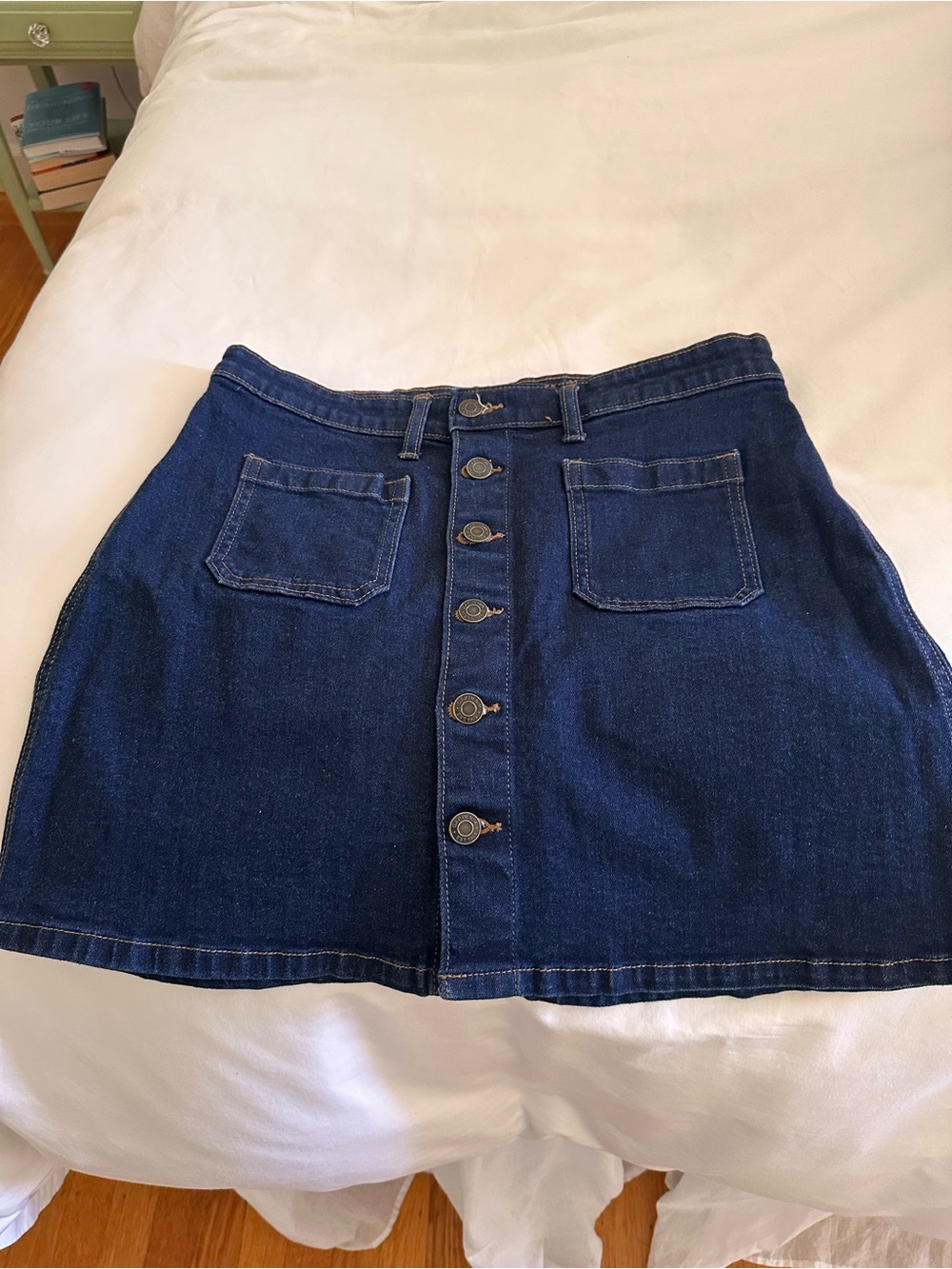 GAP Dark Denim Button-Front Denim Skirt